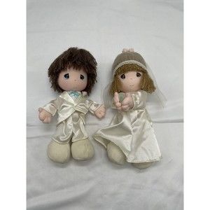 Applause Precious Moments Bride Groom Cloth Dolls 7 In 1990